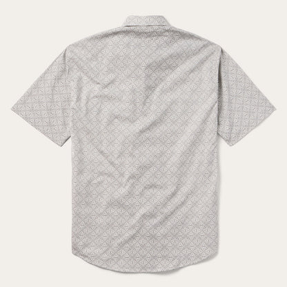 Pewter Filigree Short-Sleeve Western Shirt Grey