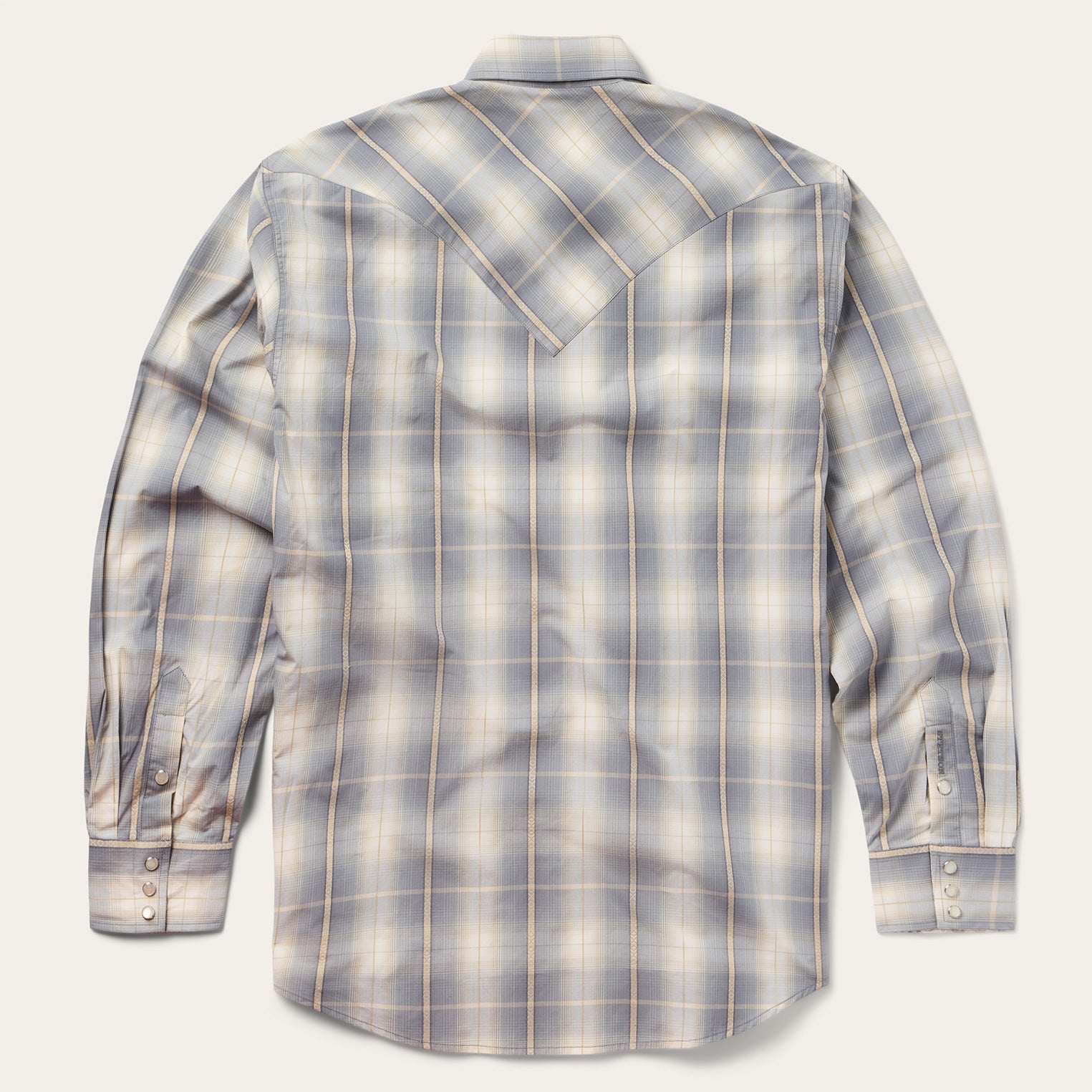 Smoke Diamonds Plaid Western Shirt Grey