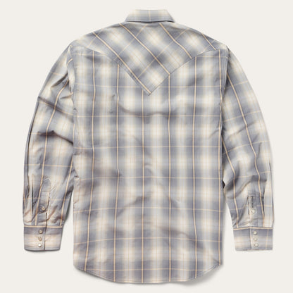 Smoke Diamonds Plaid Western Shirt Grey