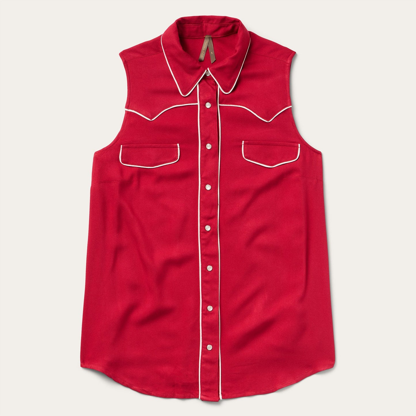 Sleeveless Retro Western Shirt Red