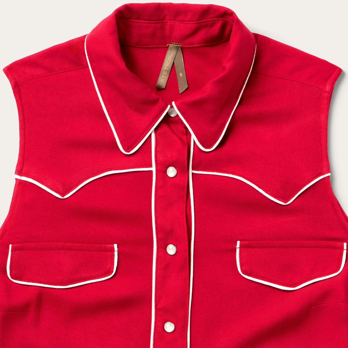 Sleeveless Retro Western Shirt Red