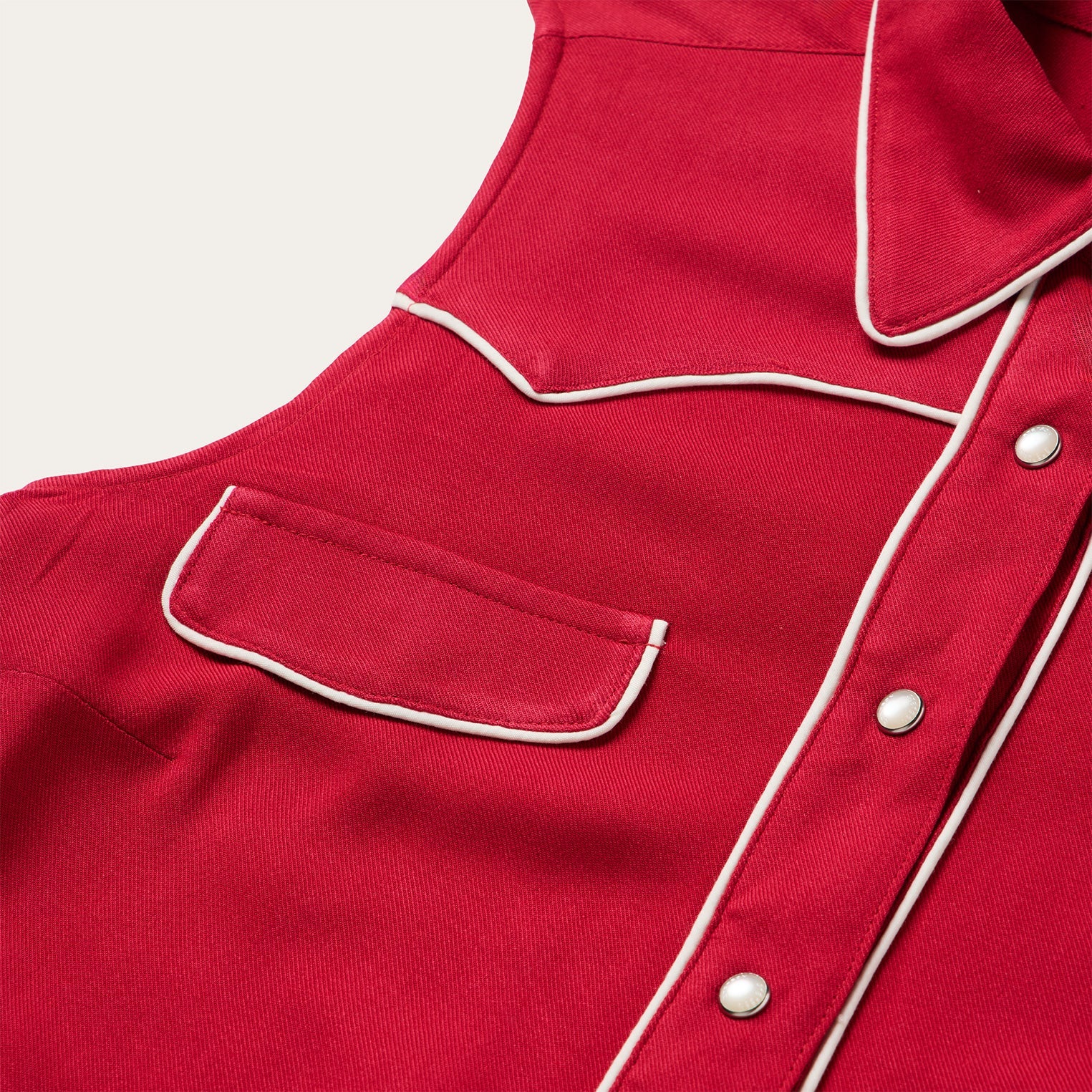 Sleeveless Retro Western Shirt Red