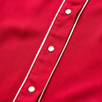 Sleeveless Retro Western Shirt Red