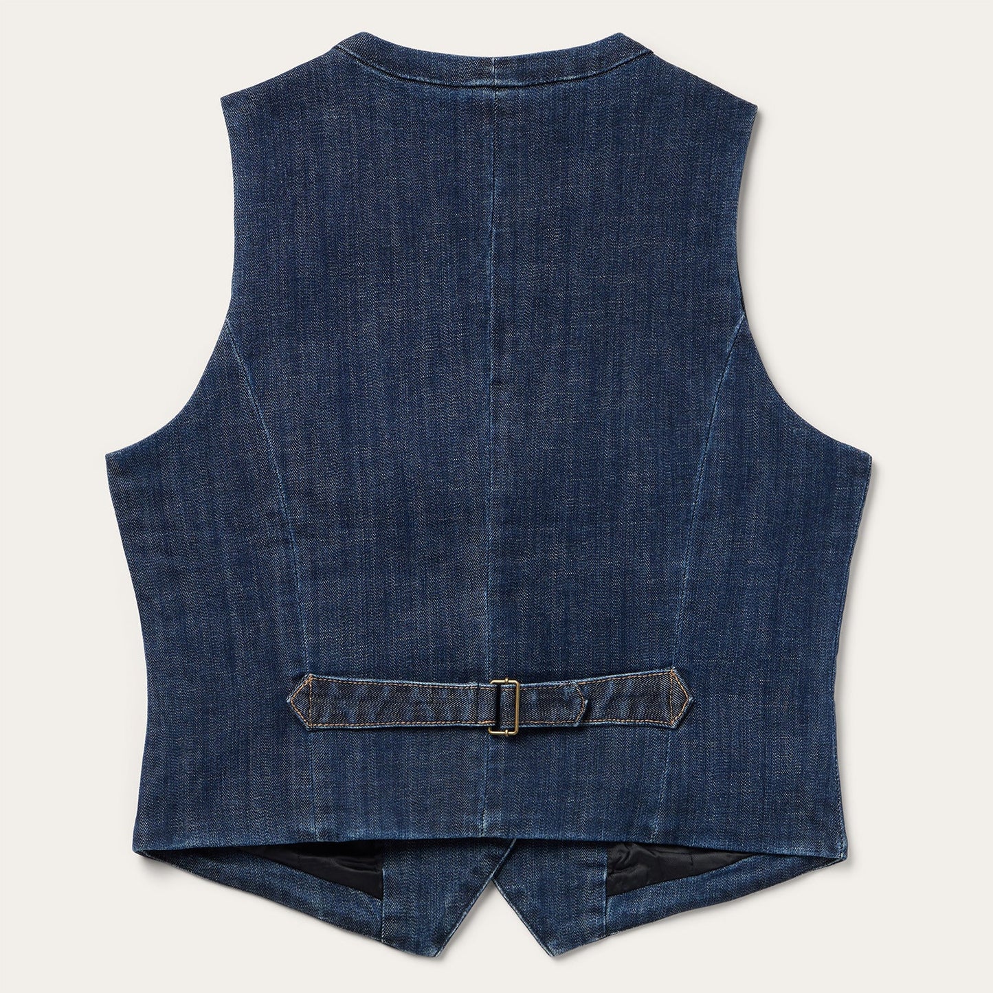Dark Wash Stretch Denim Vest Blue