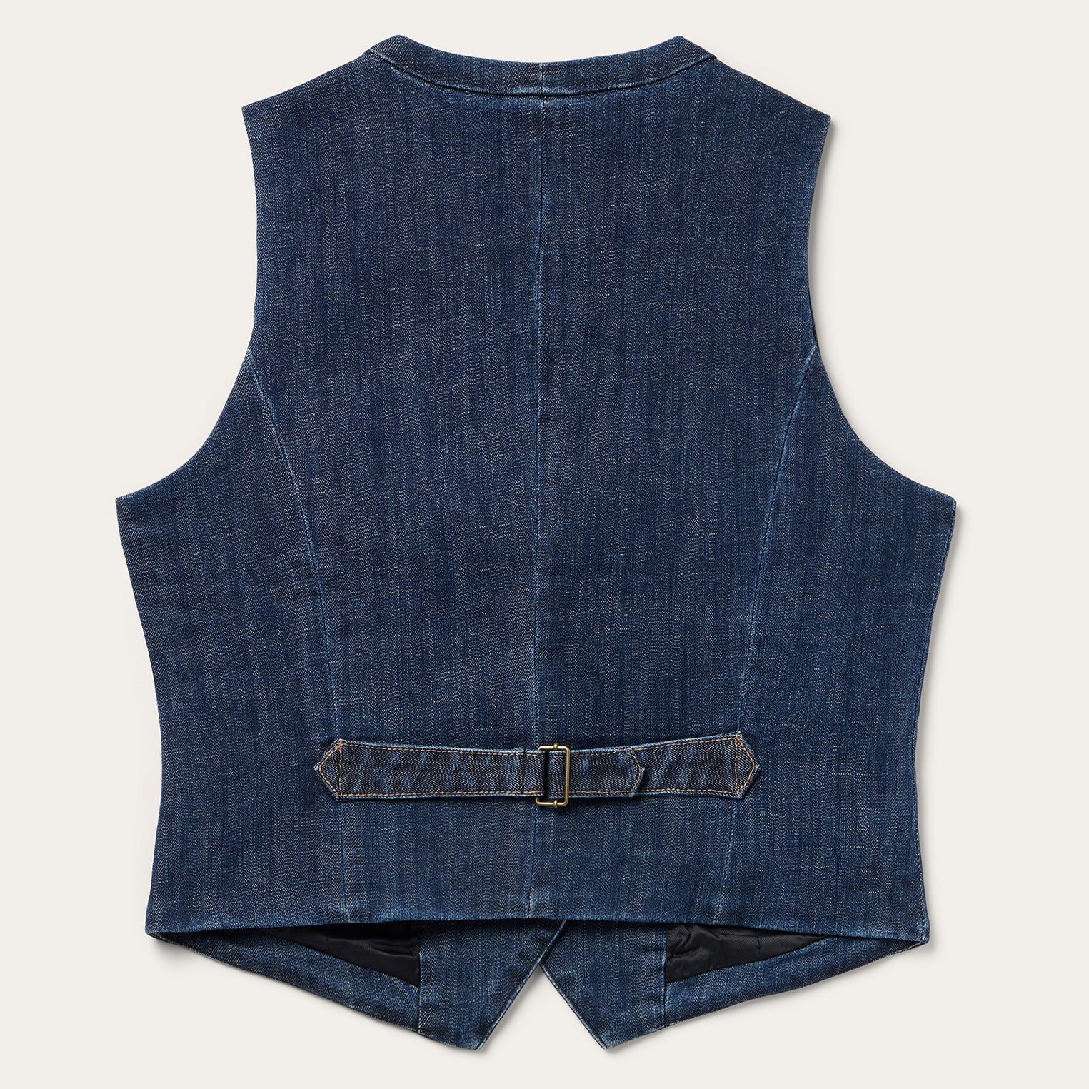 Dark Wash Stretch Denim Vest Blue