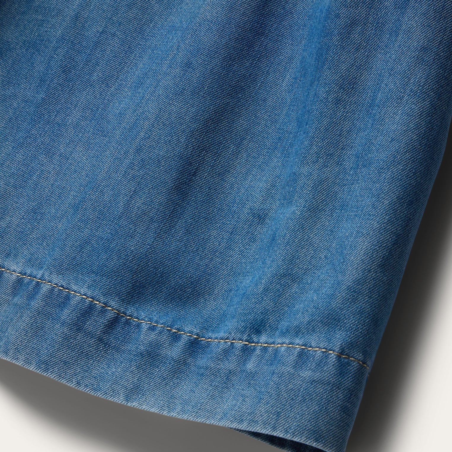 Smile Pocket Denim Dress Blue