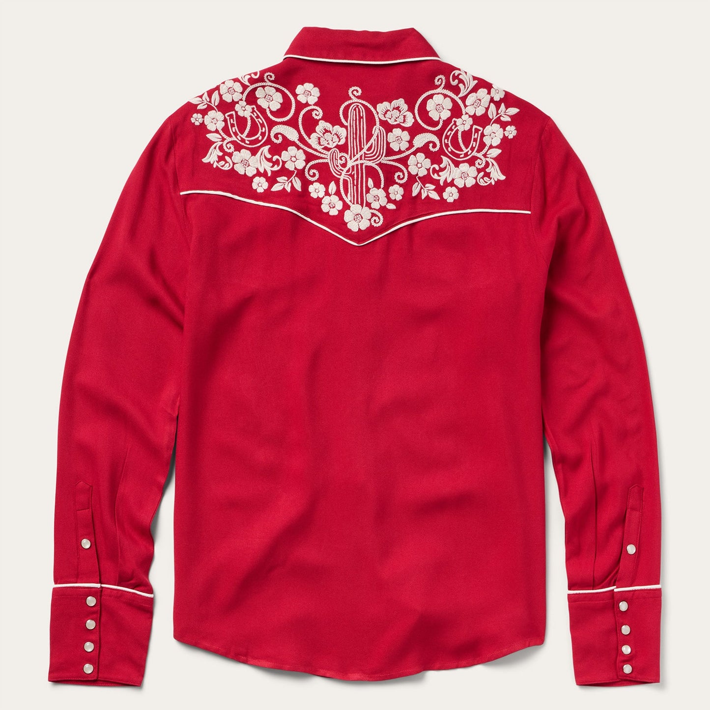 Embroidered Retro Western Shirt Red
