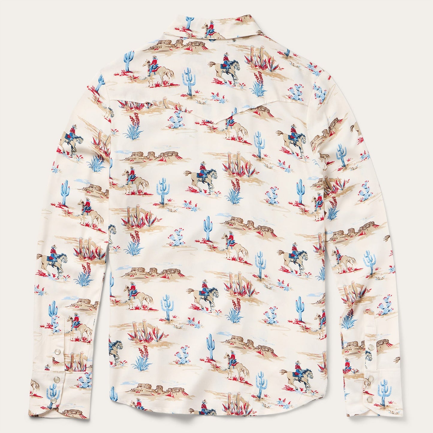 Desert Trail Print Western Shirt White