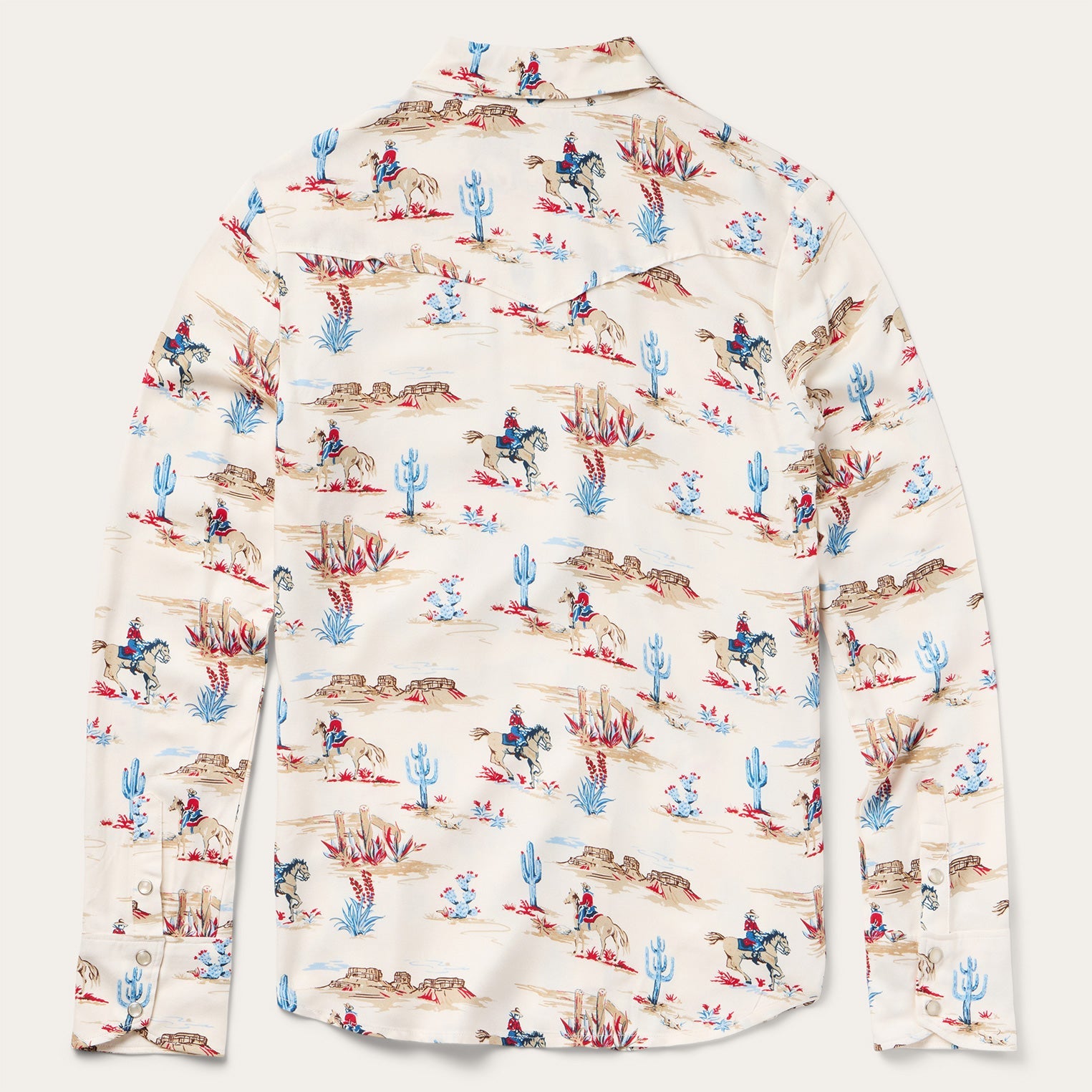 Desert Trail Print Western Shirt White