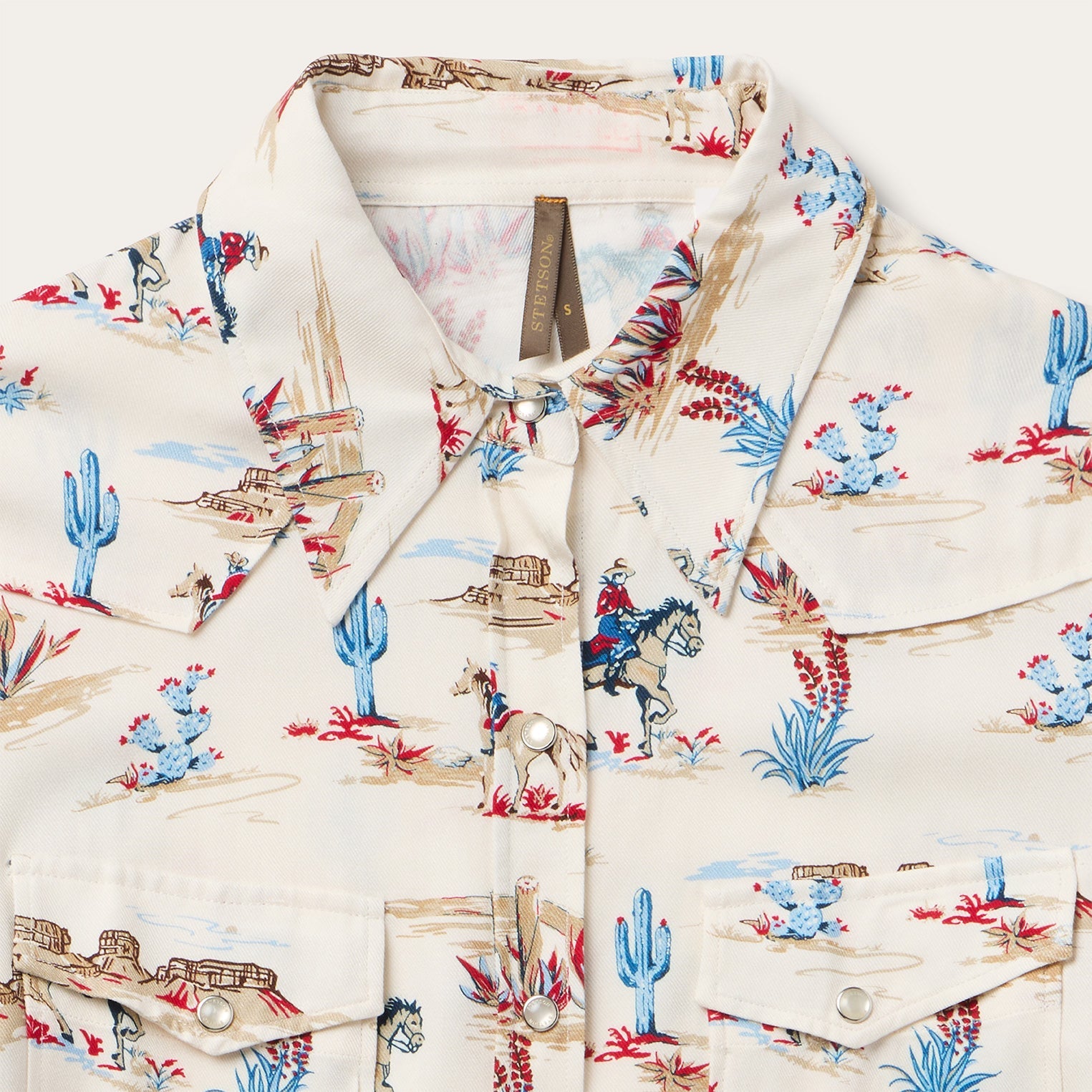 Desert Trail Print Western Shirt White