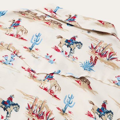 Desert Trail Print Western Shirt White