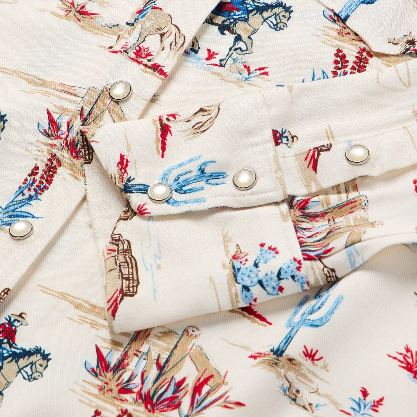 Desert Trail Print Western Shirt White