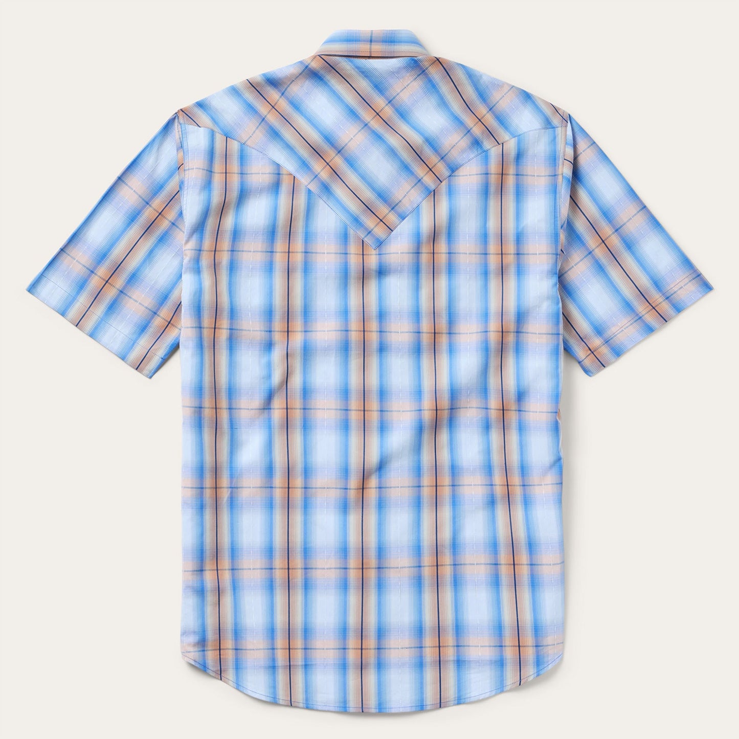 Sunrise Plaid Short-Sleeve Western Shirt Blue