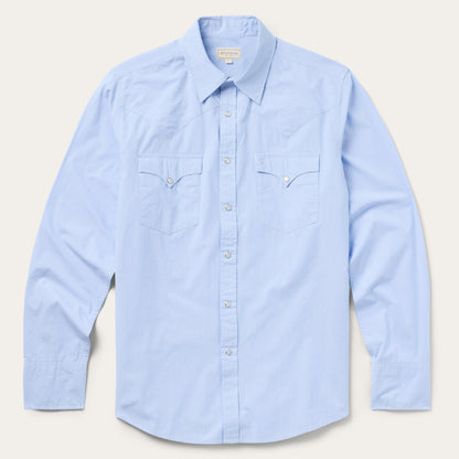 Fine Line Stripe Western Shirt Blue