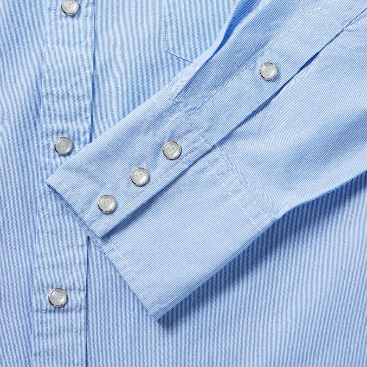 Fine Line Stripe Western Shirt Blue