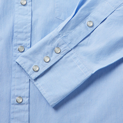 Fine Line Stripe Western Shirt Blue