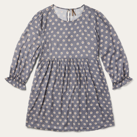 Horse Pennies Print Dress Grey