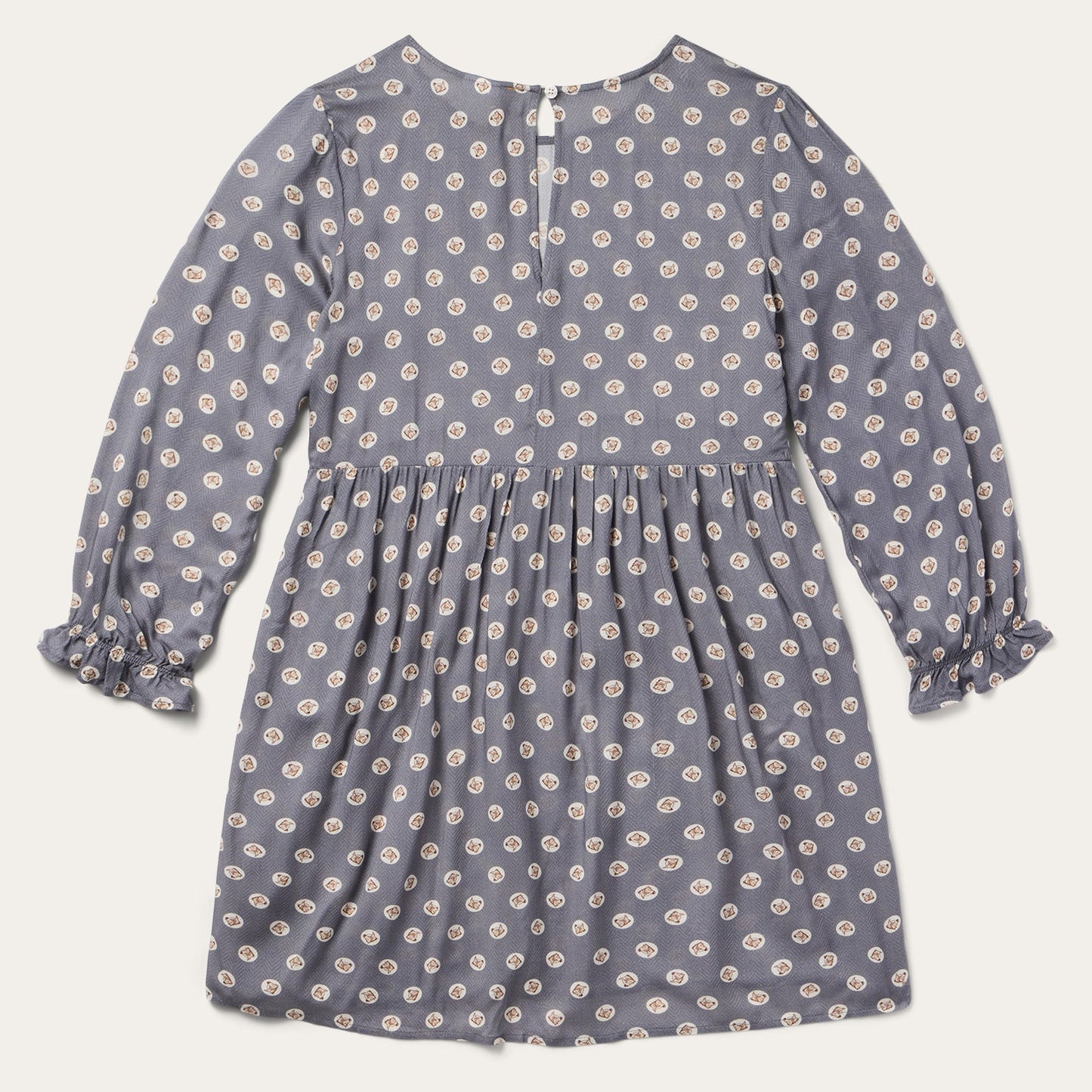 Horse Pennies Print Dress Grey