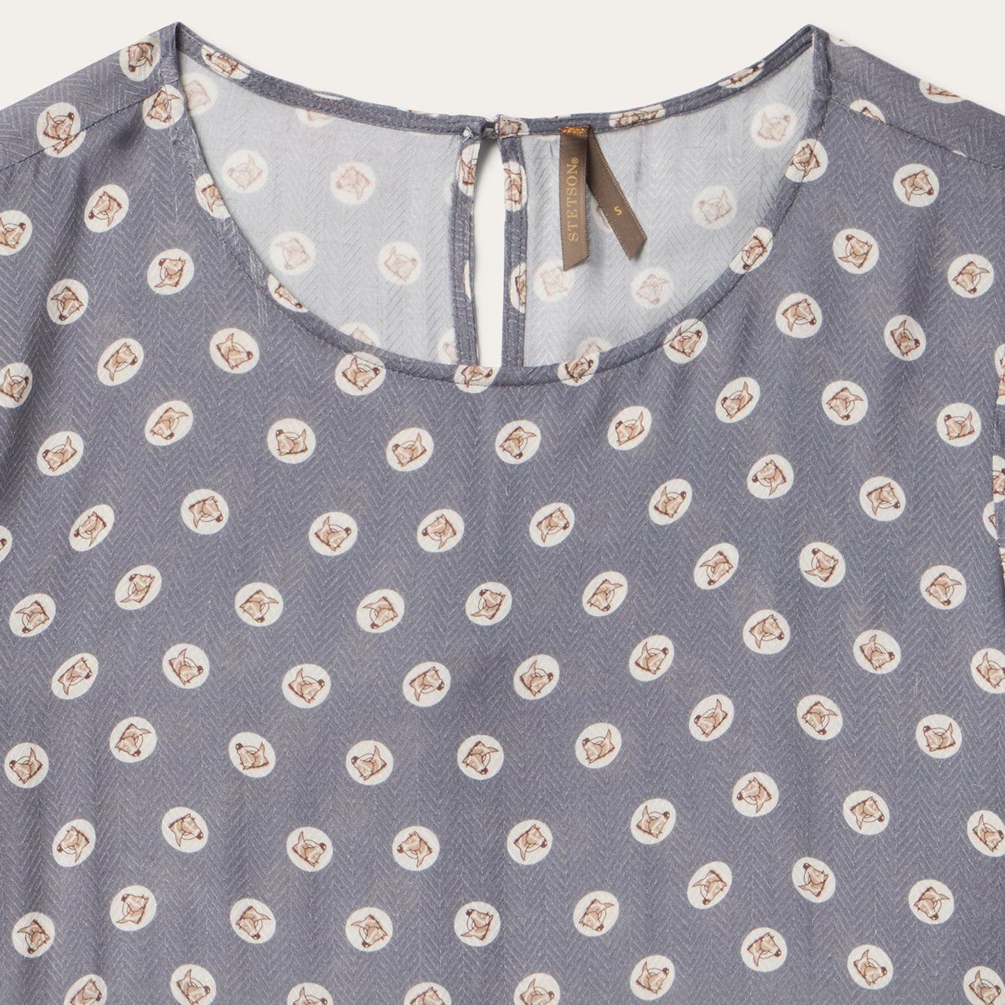 Horse Pennies Print Dress Grey