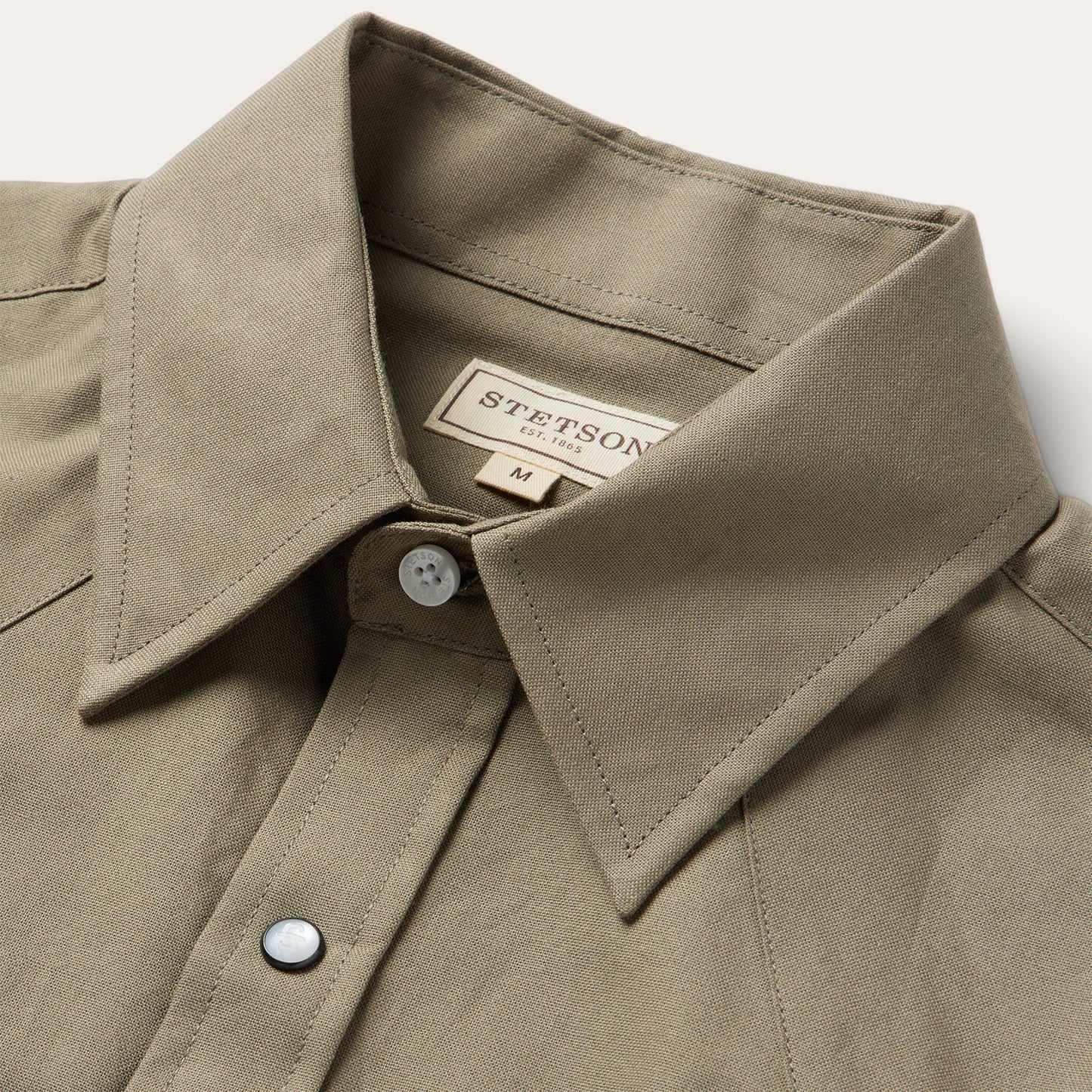 Olive Oxford Short Sleeve Western Shirt Olive