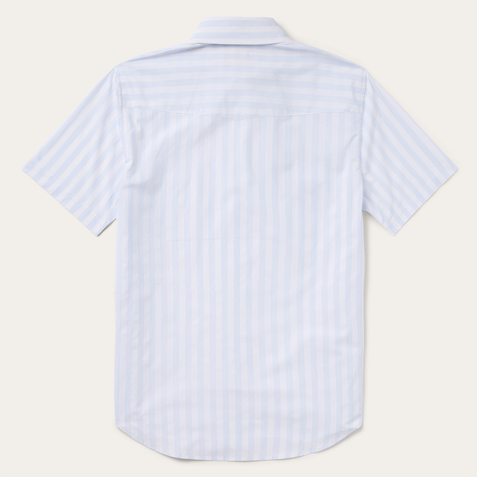 Stripe Oxford Short Sleeve Western Shirt White W/ Blue Stripe