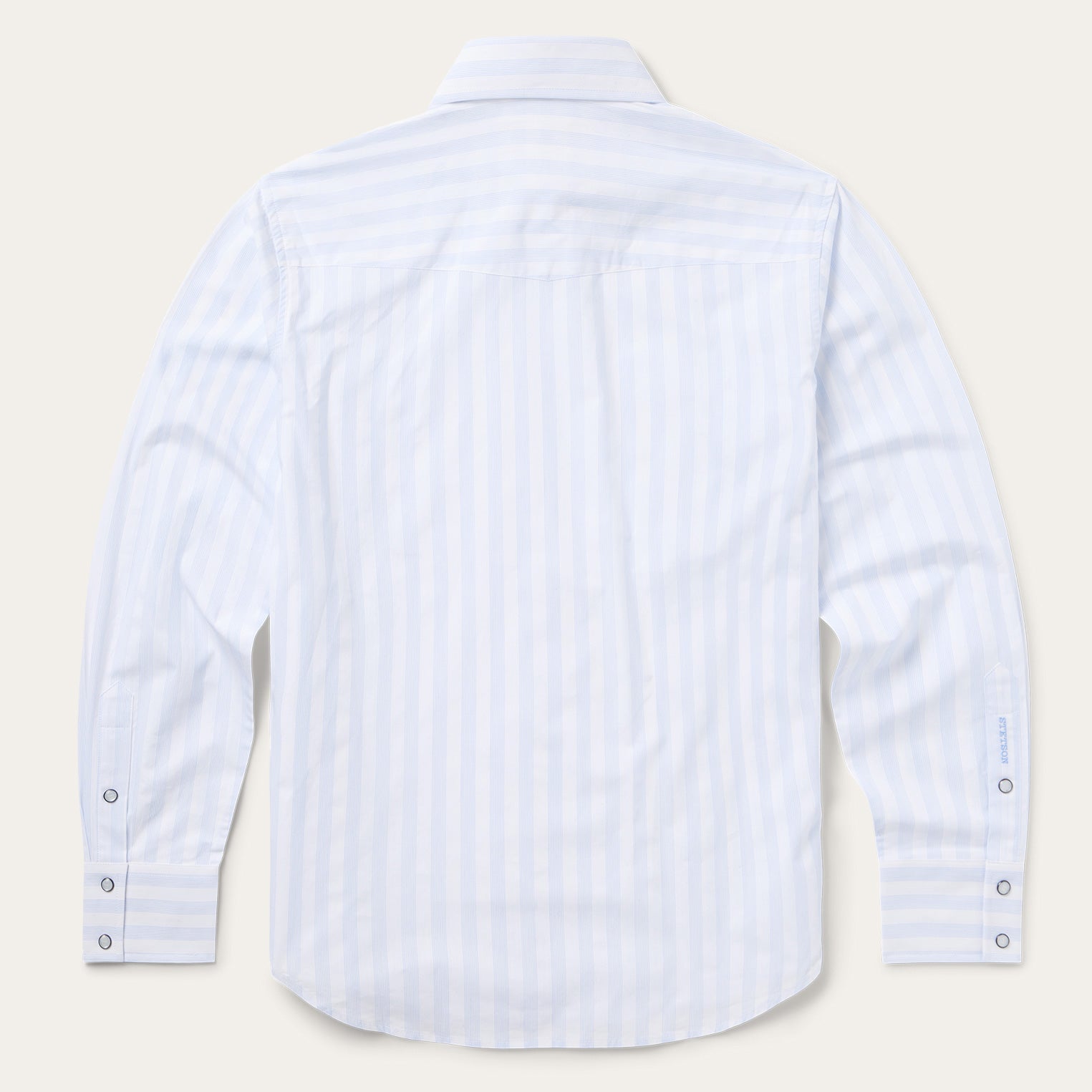 Stripe Oxford Western Shirt White W/ Blue Stripe