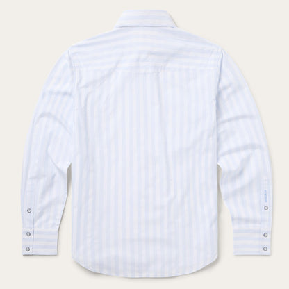 Stripe Oxford Western Shirt White W/ Blue Stripe