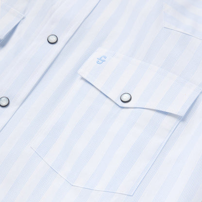 Stripe Oxford Western Shirt White W/ Blue Stripe