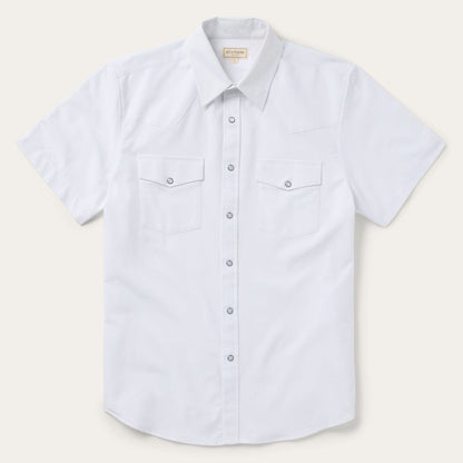 White Oxford Short Sleeve Western Shirt White