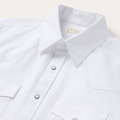 White Oxford Short Sleeve Western Shirt White