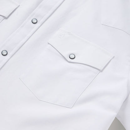 White Oxford Short Sleeve Western Shirt White