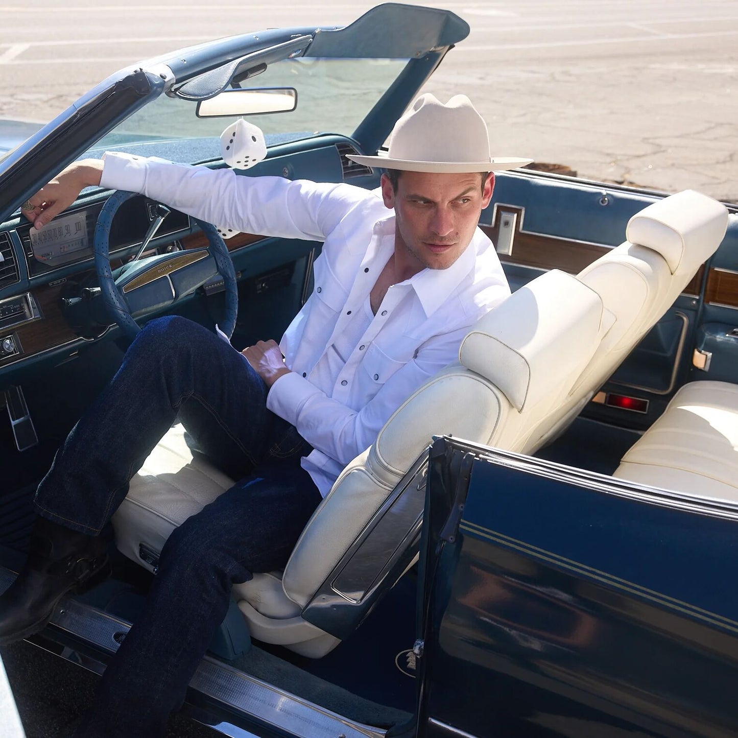 White Oxford Western Shirt White