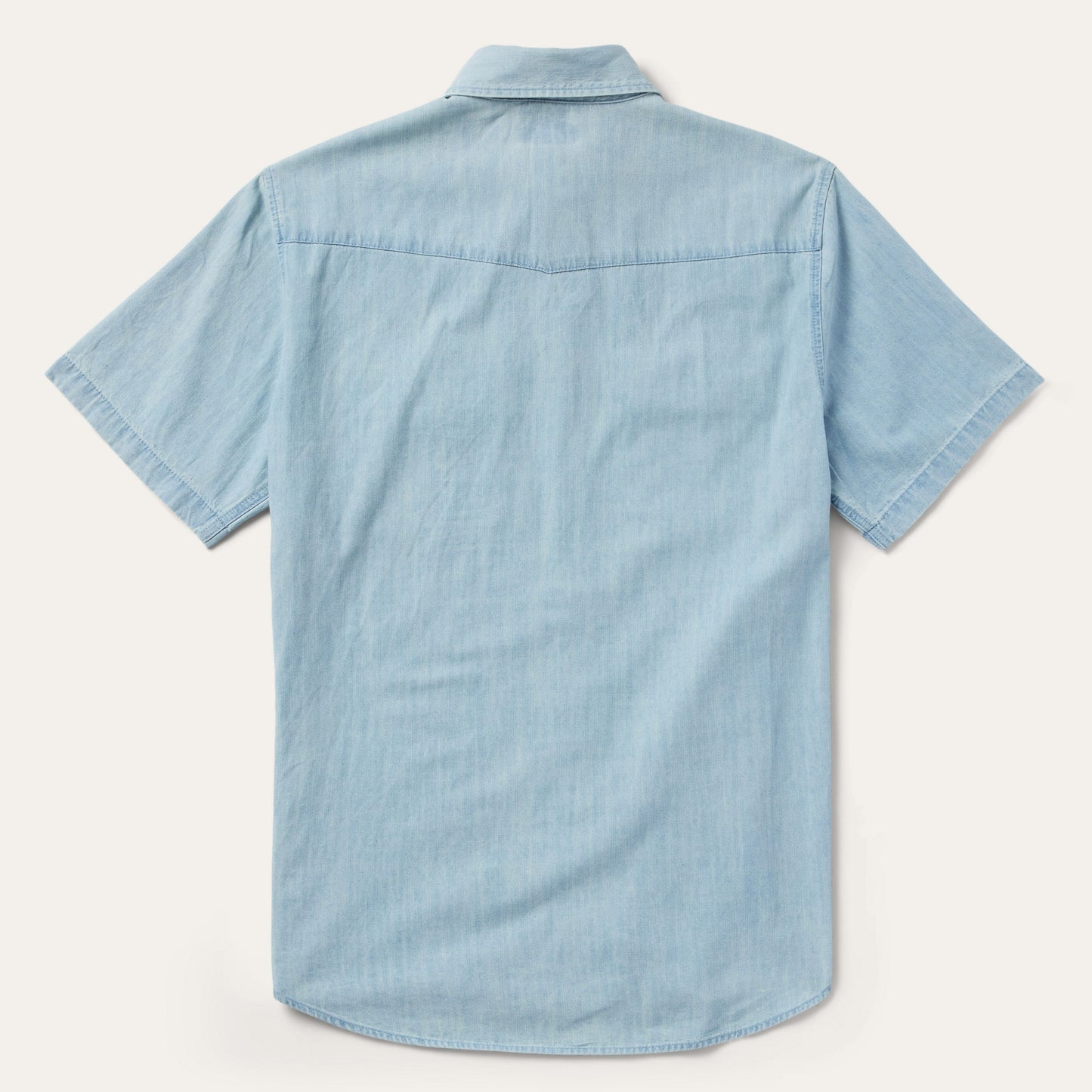 Chambray Oxford Short Sleeve Western Shirt Blue