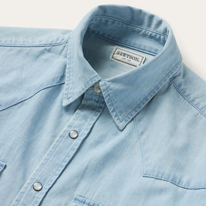 Chambray Oxford Western Shirt Blue