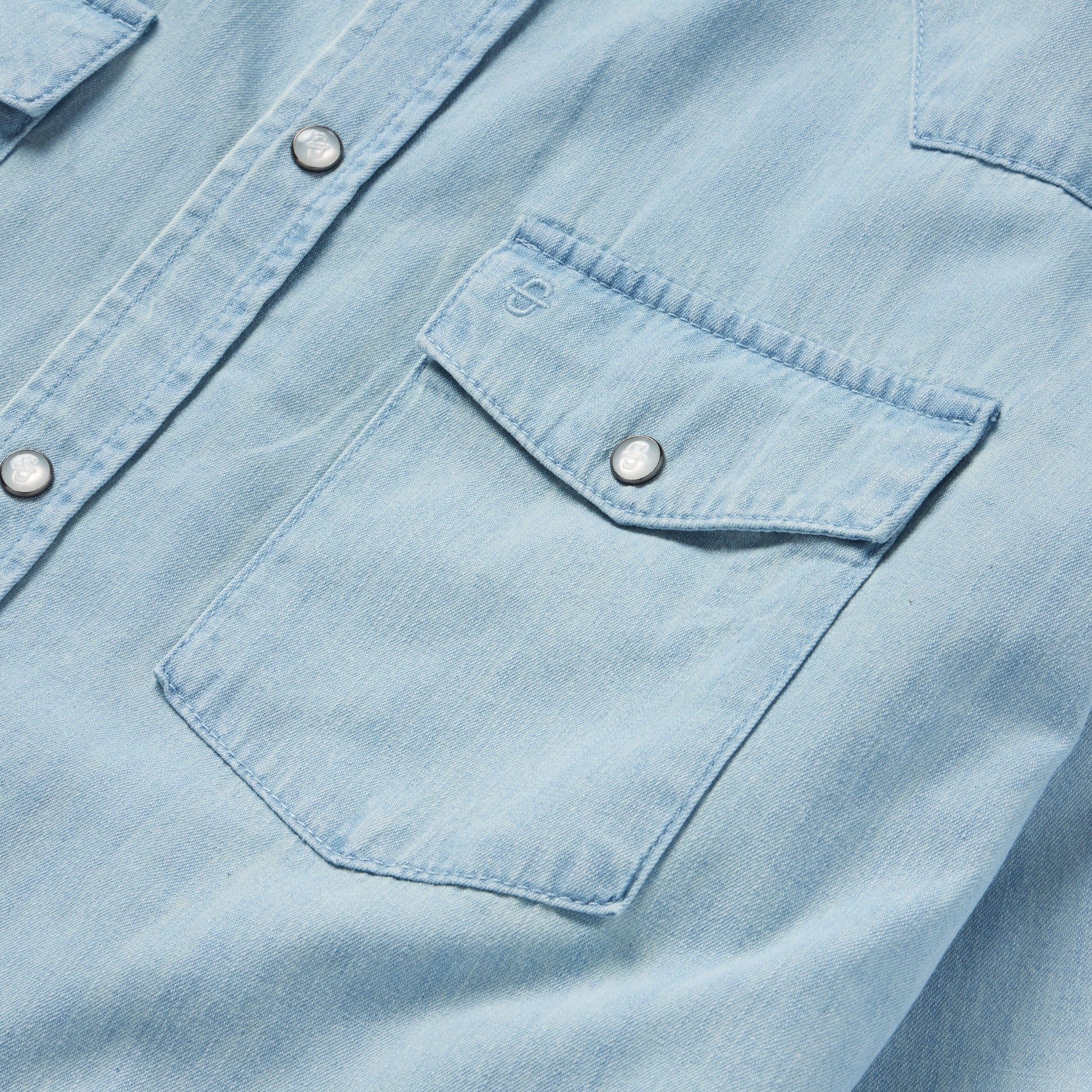 Chambray Oxford Western Shirt Blue