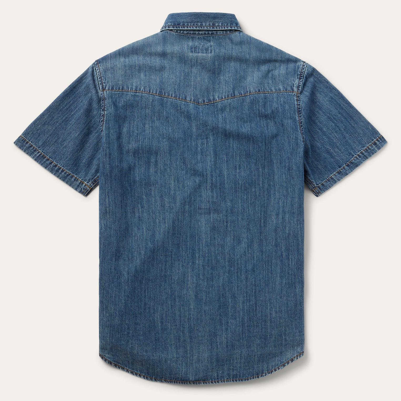 Turquoise Snap Short Sleeve Denim Shirt Blue