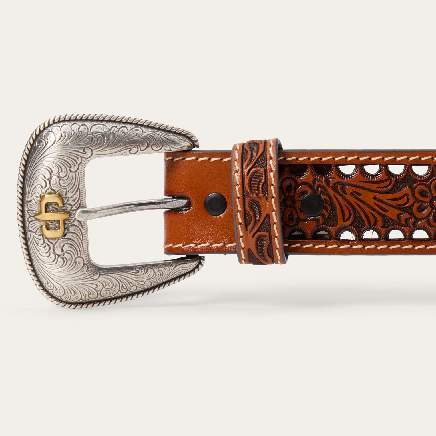 Women's Tooled Belt Natural