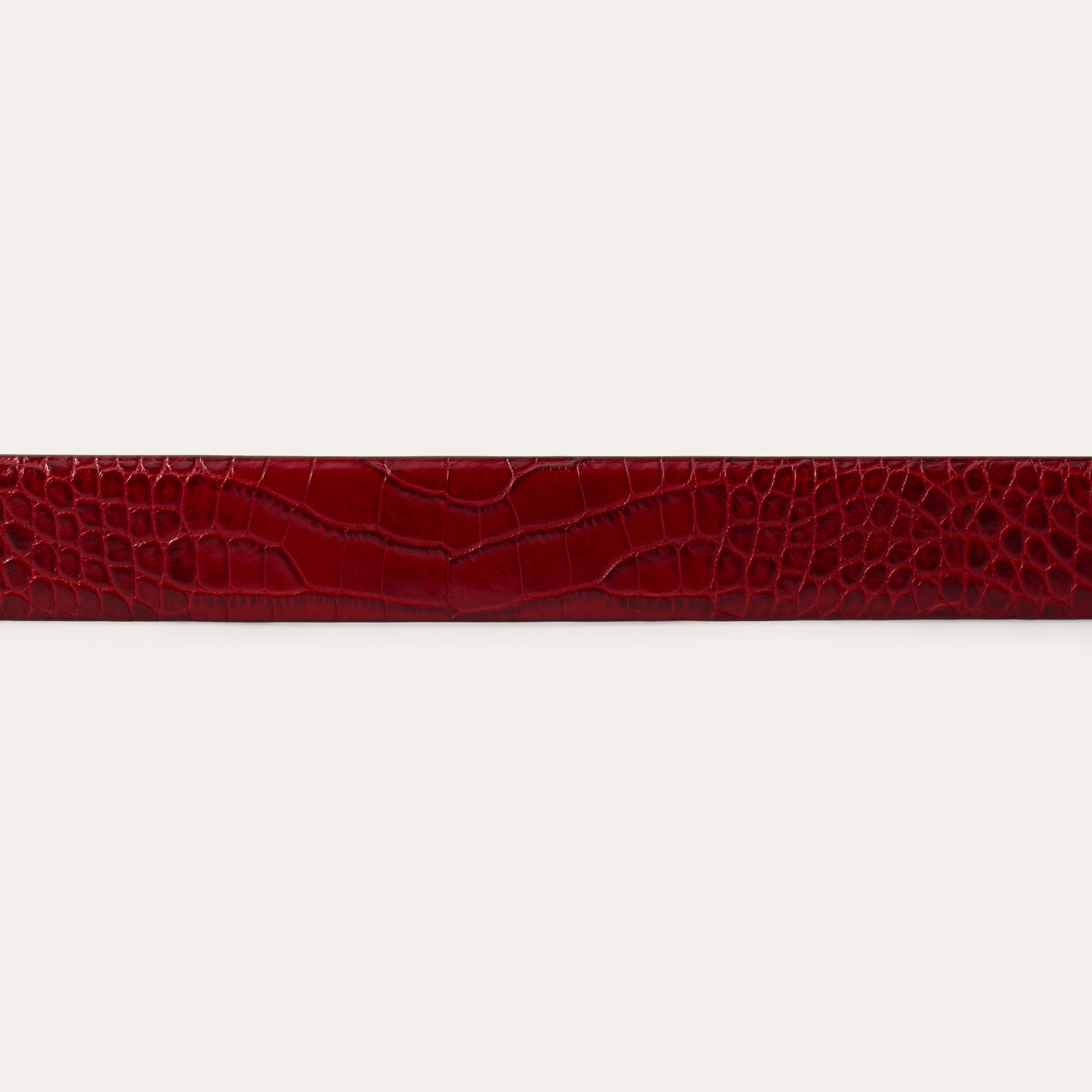 Croco Print Tapered Belt Red