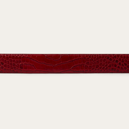 Croco Print Tapered Belt Red