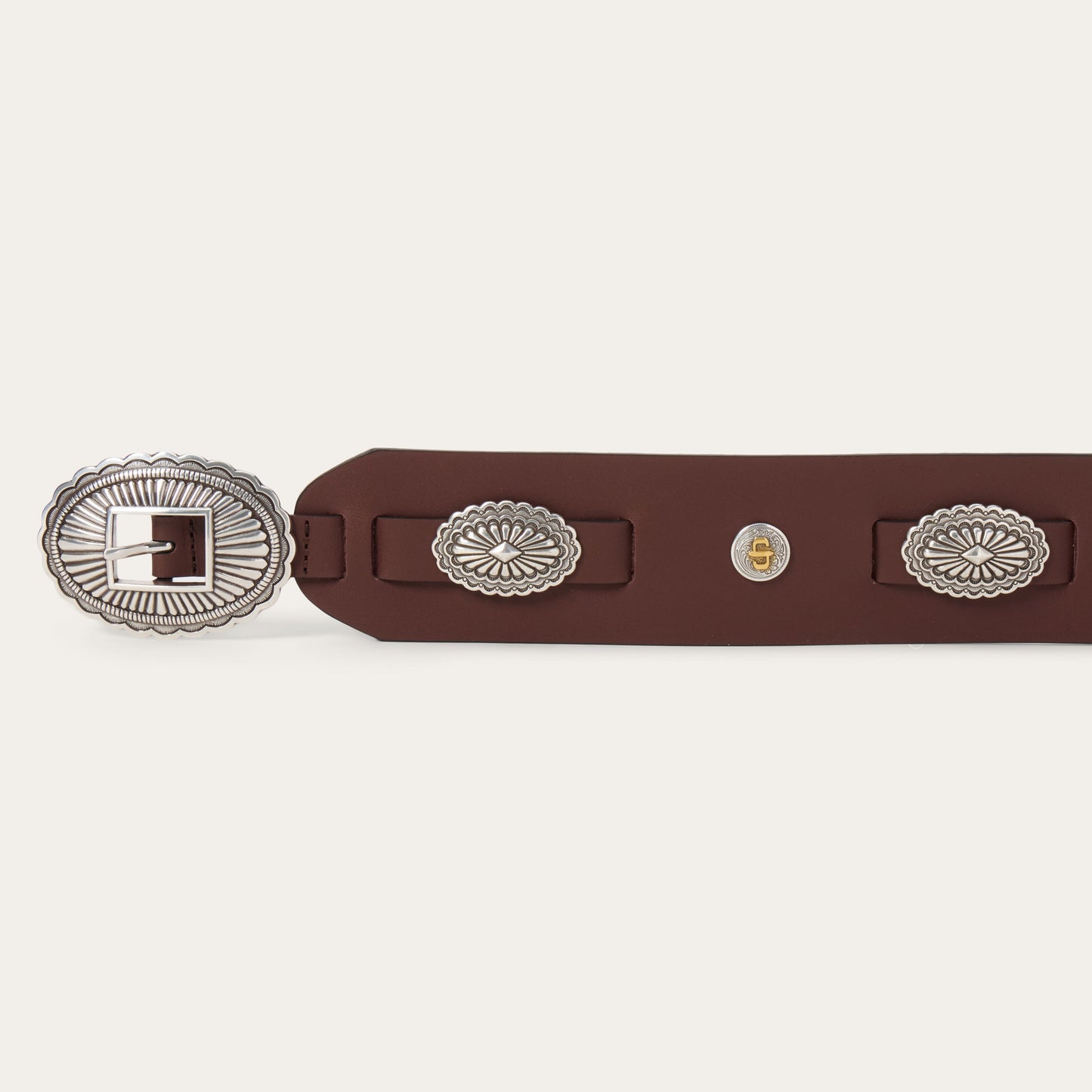 Southwestern Concho Wide Belt Brown