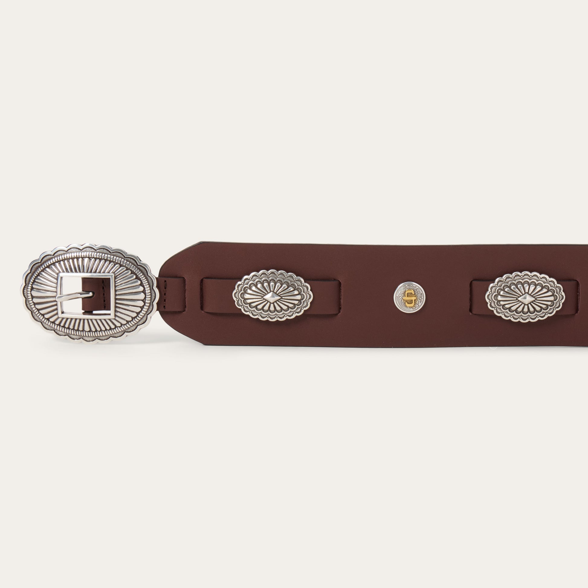 Southwestern Concho Wide Belt Brown