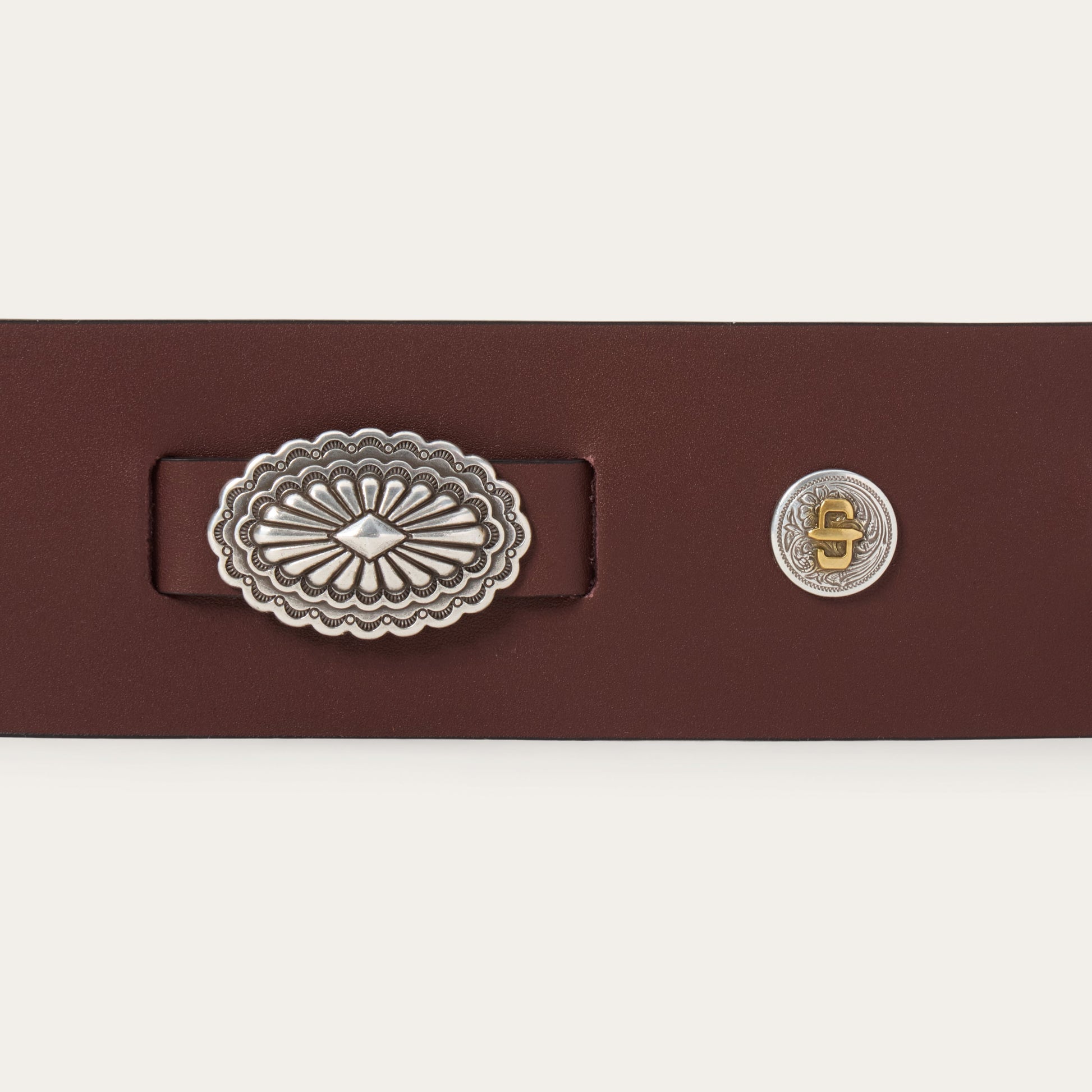 Southwestern Concho Wide Belt Brown