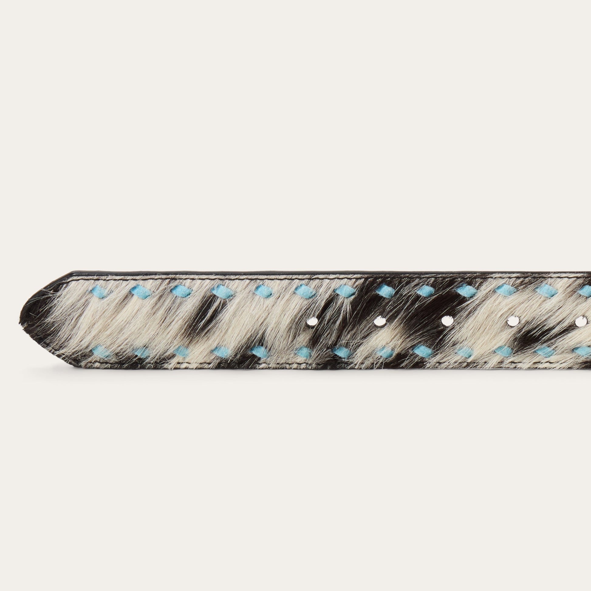 Hair-On-Hide Laced Belt Black / White