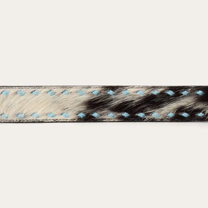 Hair-On-Hide Laced Belt Black / White