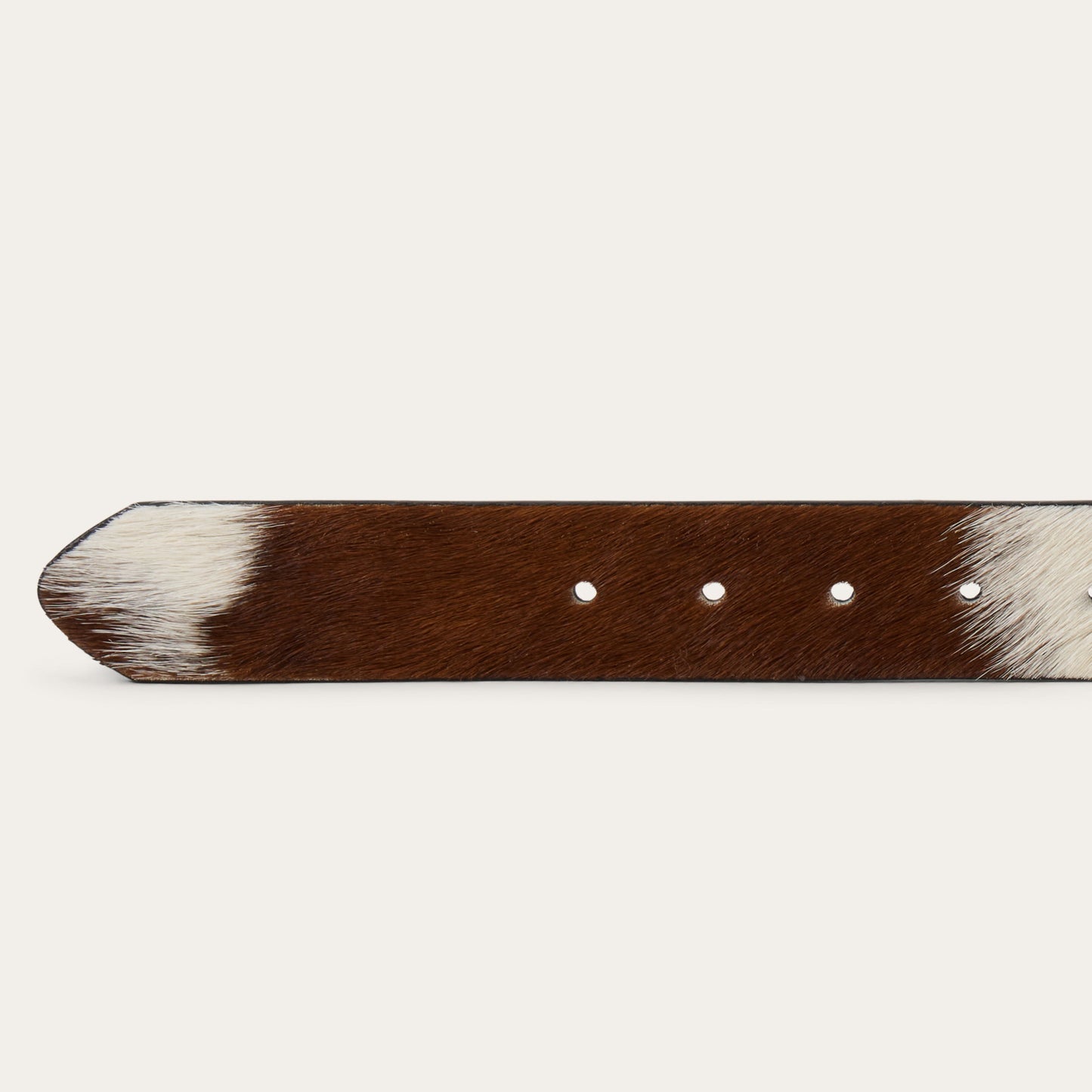 Hair-On-Hide Southwestern Buckle Belt Brown / White