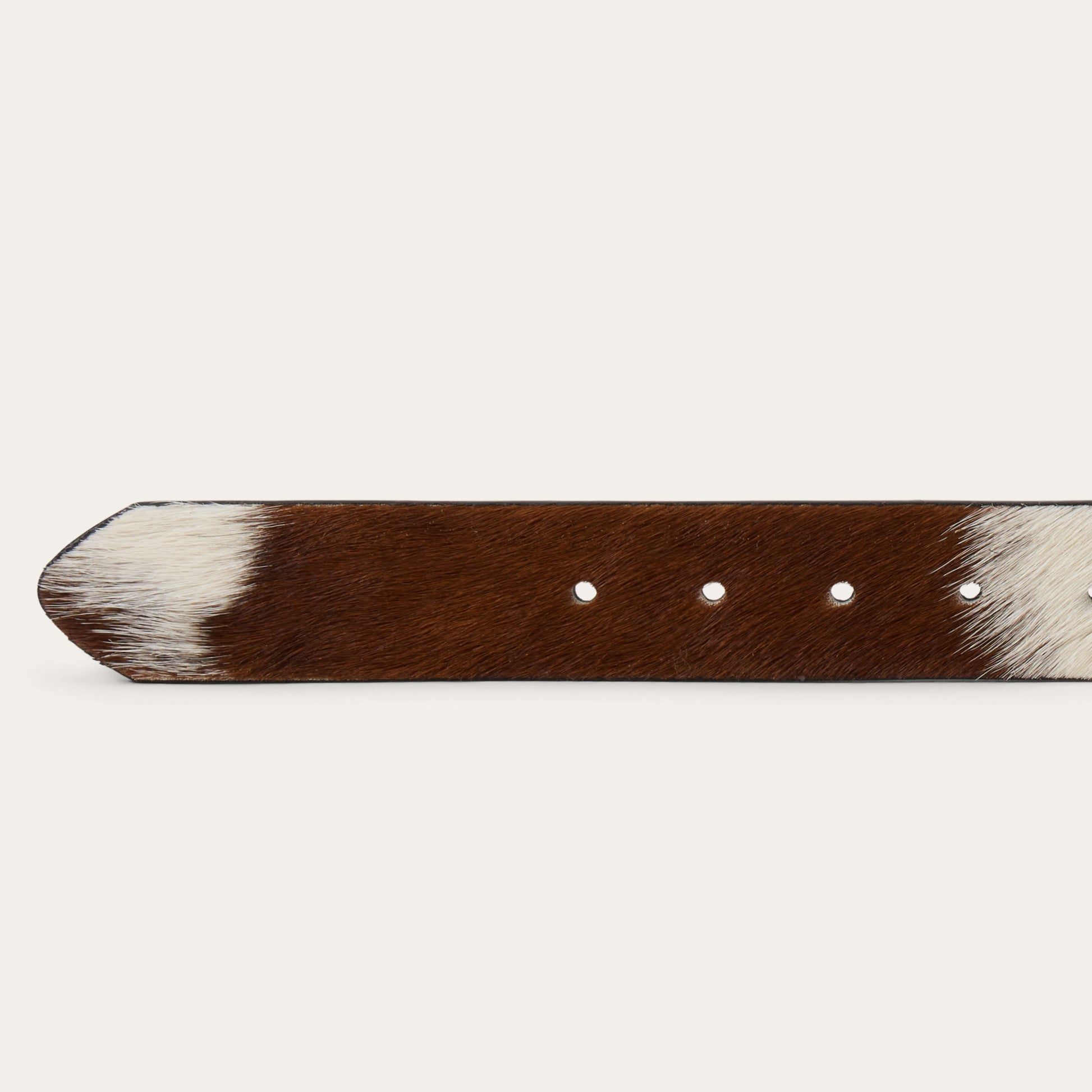Hair-On-Hide Southwestern Buckle Belt Brown / White