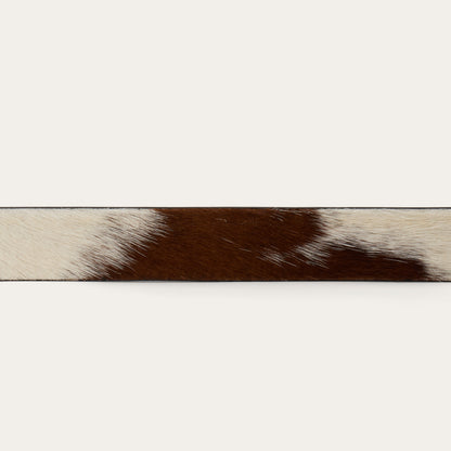 Hair-On-Hide Southwestern Buckle Belt Brown / White