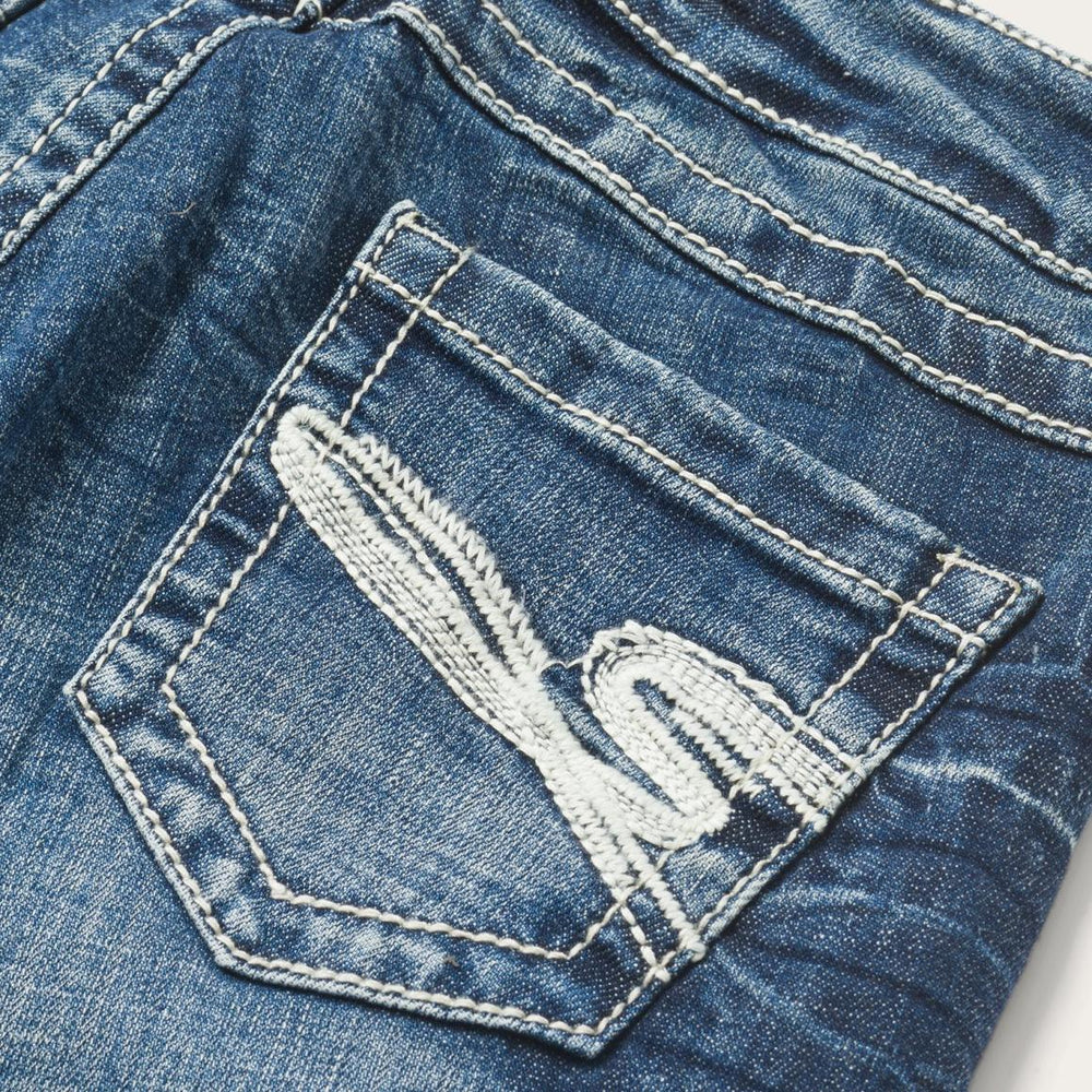 816 Fit Jeans With White "S" Back Pocket Blue | Women Stetson Denim