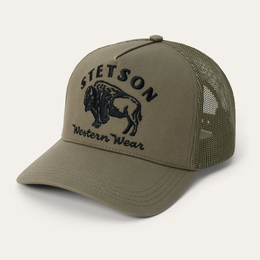 Bison Trucker Hat Olive