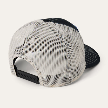 Bison Patch High Crown Trucker Hat Black